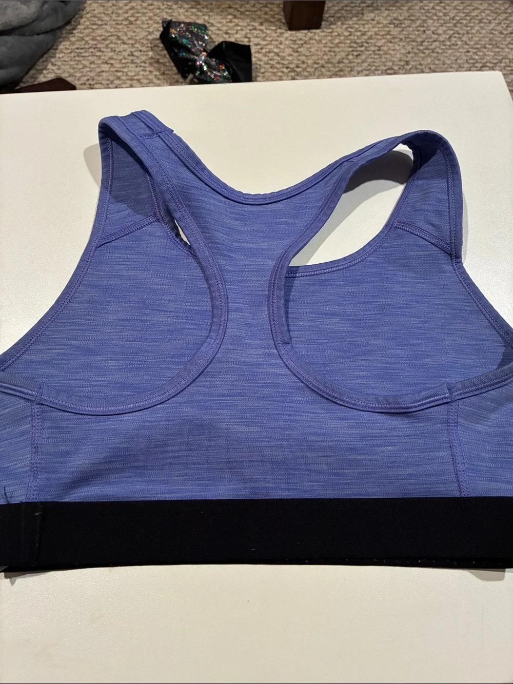 Nike Lavender and Black Dri-FIT Racerback Sports Bra